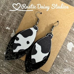 Cow print earrings